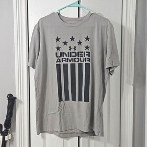UA gray Graphic Tee - men's LG - Freedom/stars and stripes